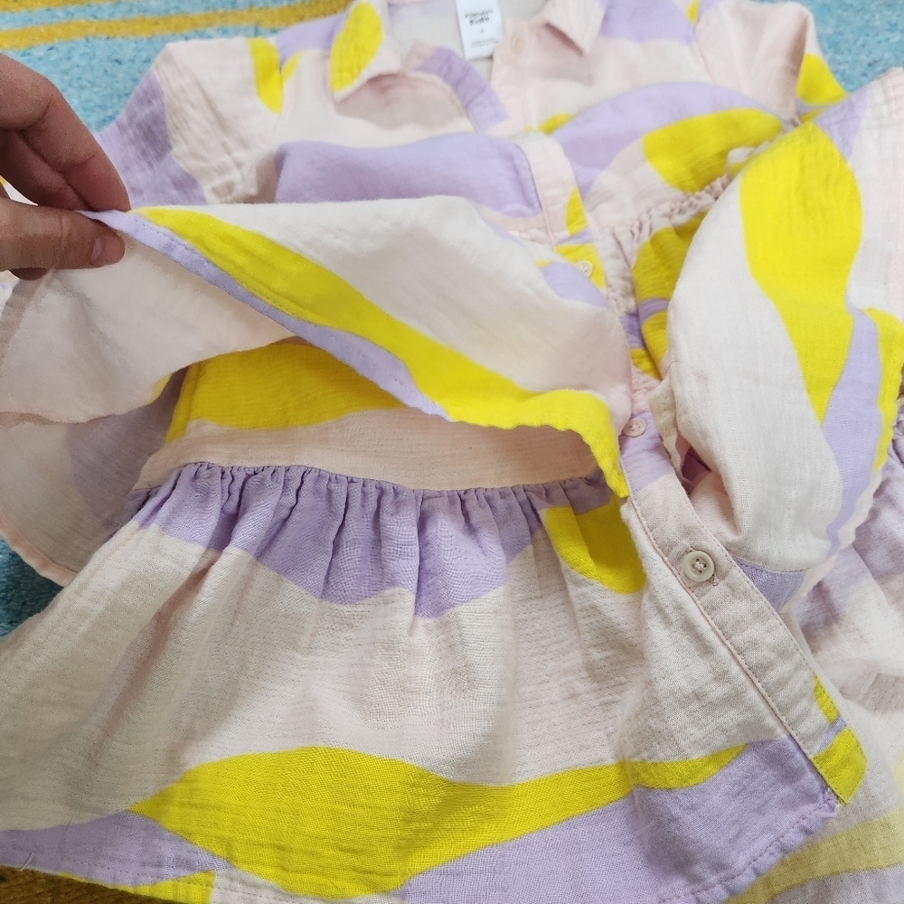 Open Edit Girls Cotton Ruffle Spring Dress Size 4 - Picture 4 of 6